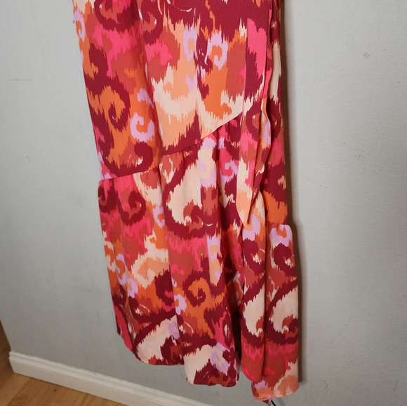 Bar lll Flutter-Sleeve Wrap Maxi Dress. Coral Pink. Size XXL. - Picture 12 of 13